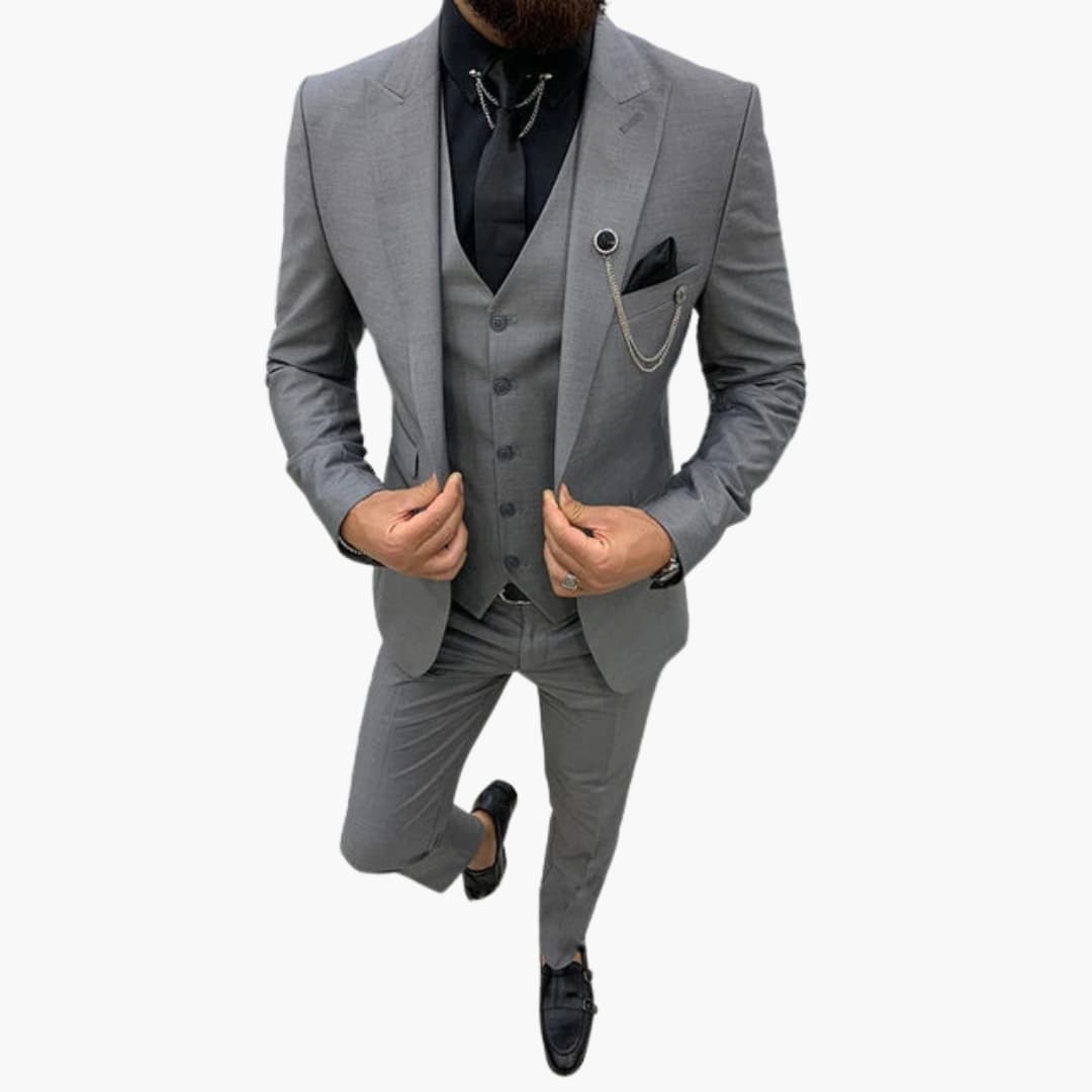Slim Fit Three-Piece Suit Set