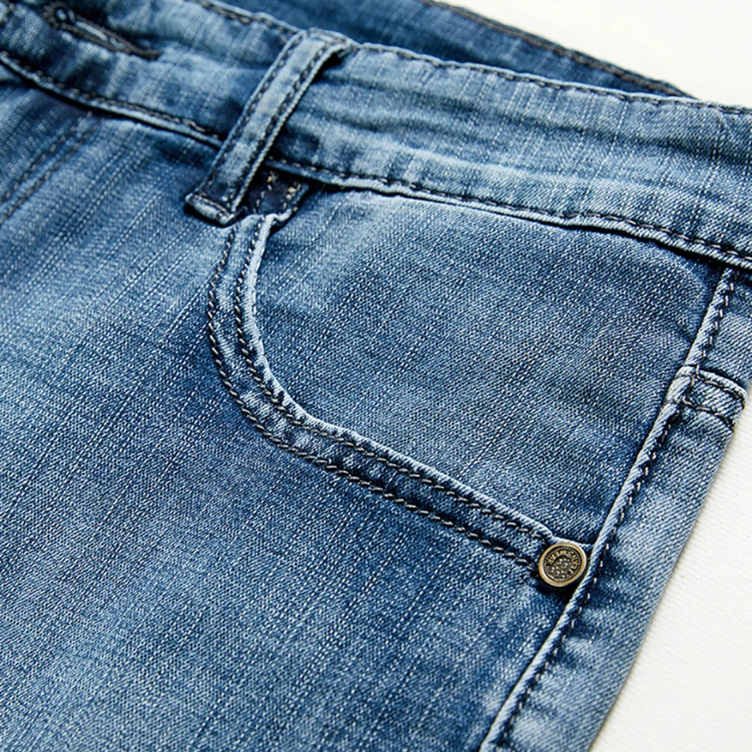 Straight Fit Denim Shorts