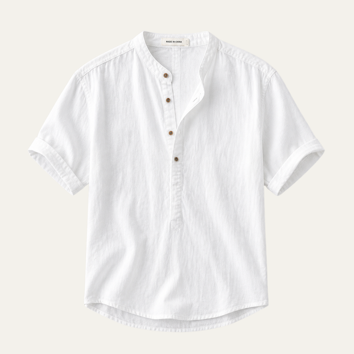 Short Sleeve Summer Linen-Look Shirt