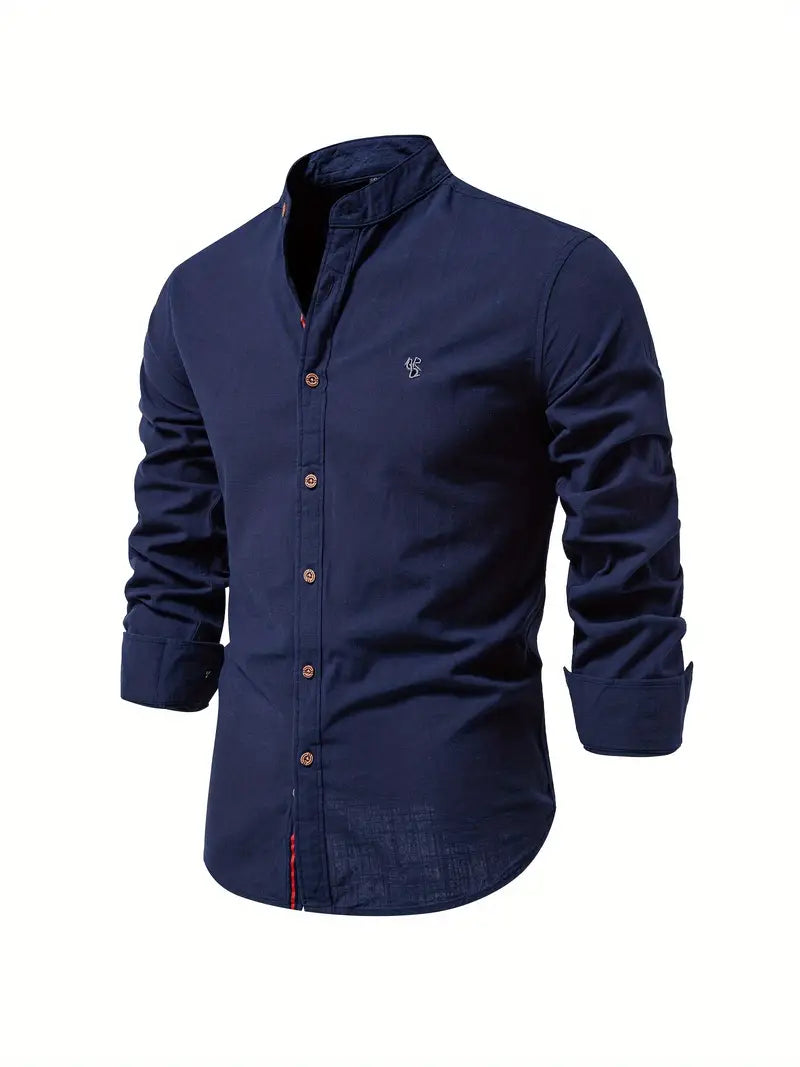 Stand Collar Button Front Shirt