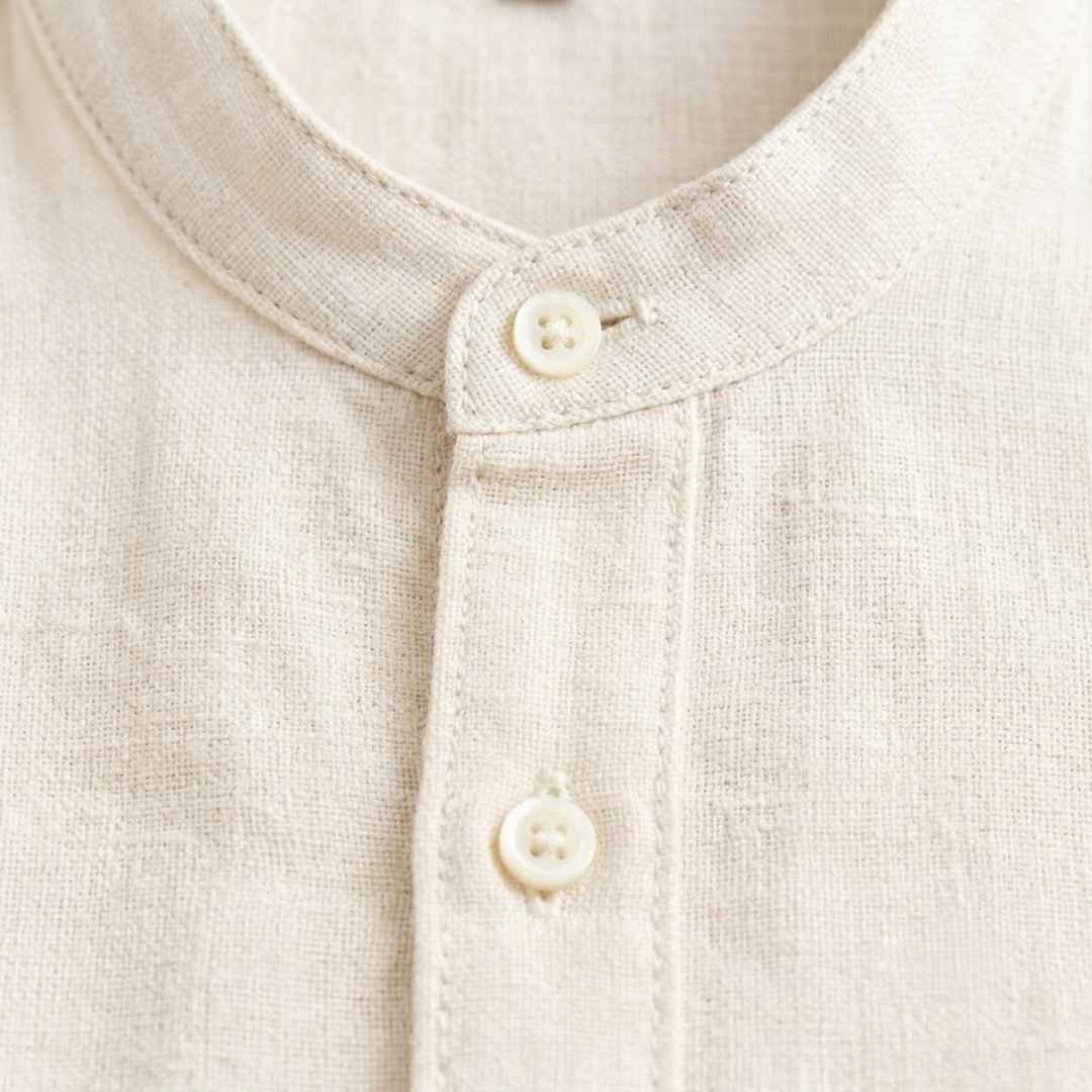Linen-Look Shirt and Trousers Set