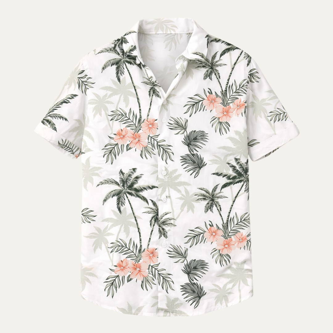 Palm Tree Print Short Sleeve Shirt