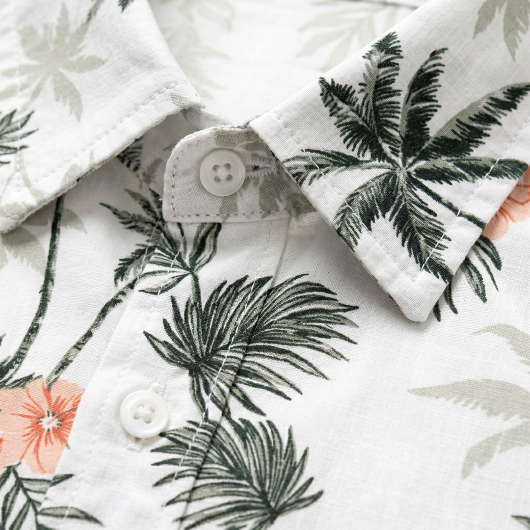 Palm Tree Print Short Sleeve Shirt