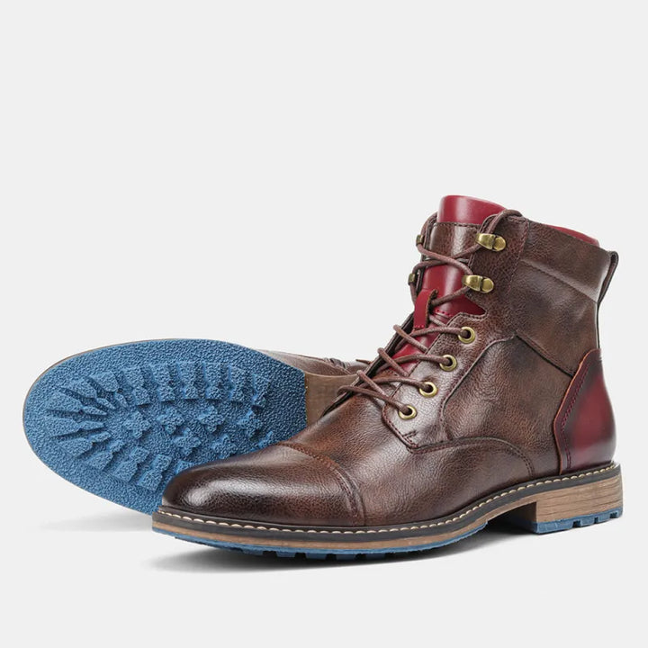 Strap Detail Lace-Up Boots