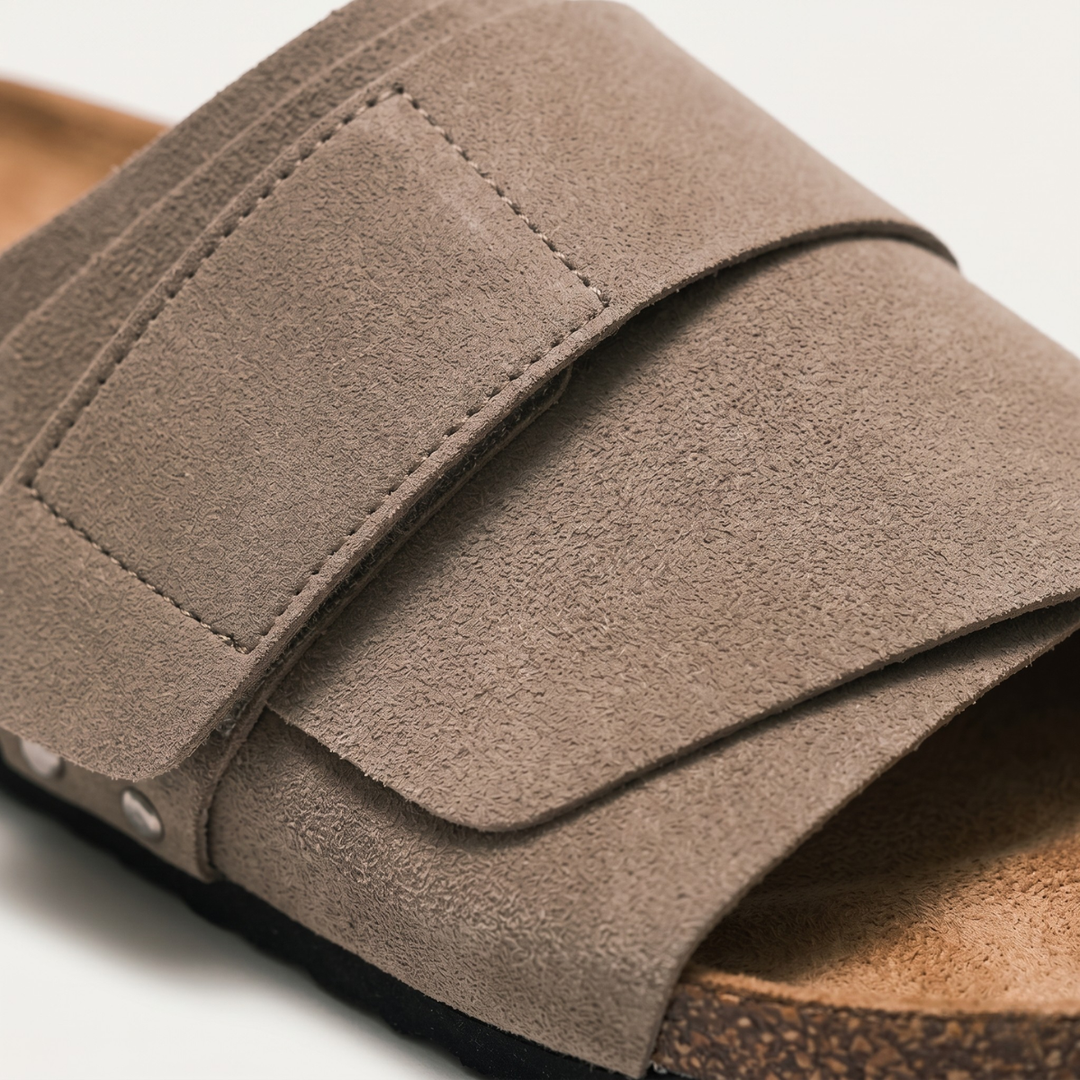 Cork-Effect Footbed Slide Sandals