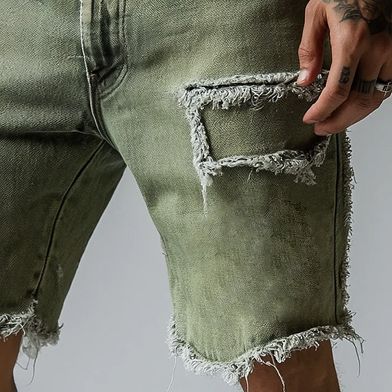 Frayed Hem Denim Shorts