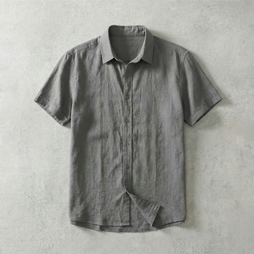 Short Sleeve Cotton-Linen Shirt