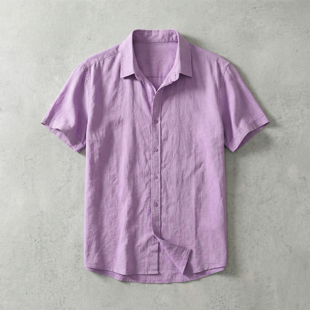 Short Sleeve Cotton-Linen Shirt
