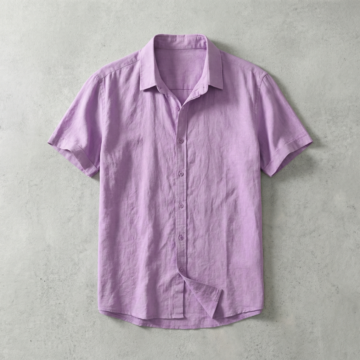Short Sleeve Cotton-Linen Shirt