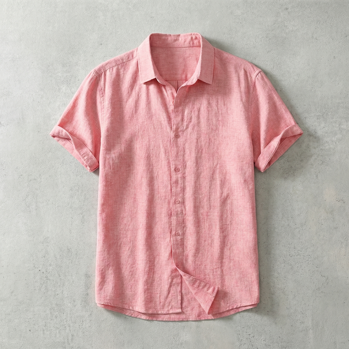 Short Sleeve Cotton-Linen Shirt