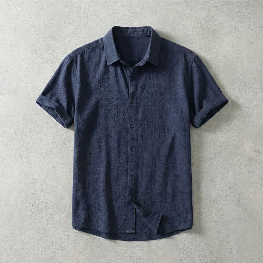 Short Sleeve Cotton-Linen Shirt