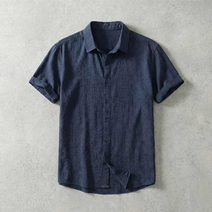 Short Sleeve Cotton-Linen Shirt
