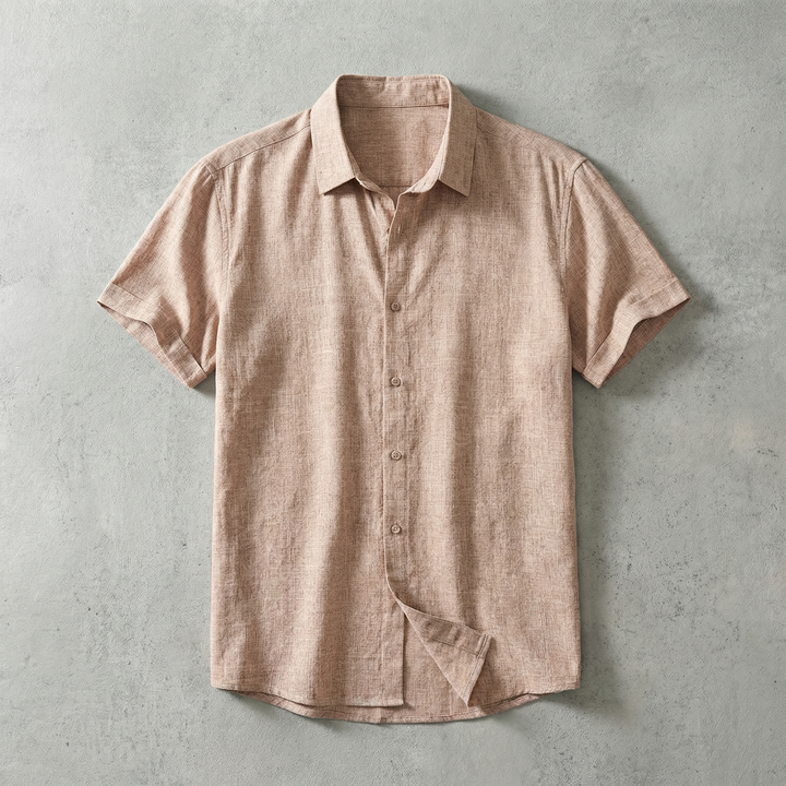 Short Sleeve Cotton-Linen Shirt