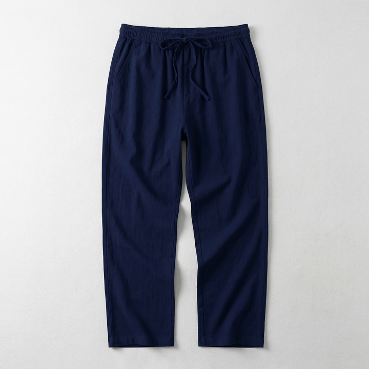 Drawstring Linen-Look Pants
