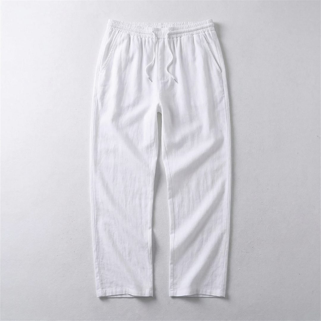 Drawstring Linen-Look Pants
