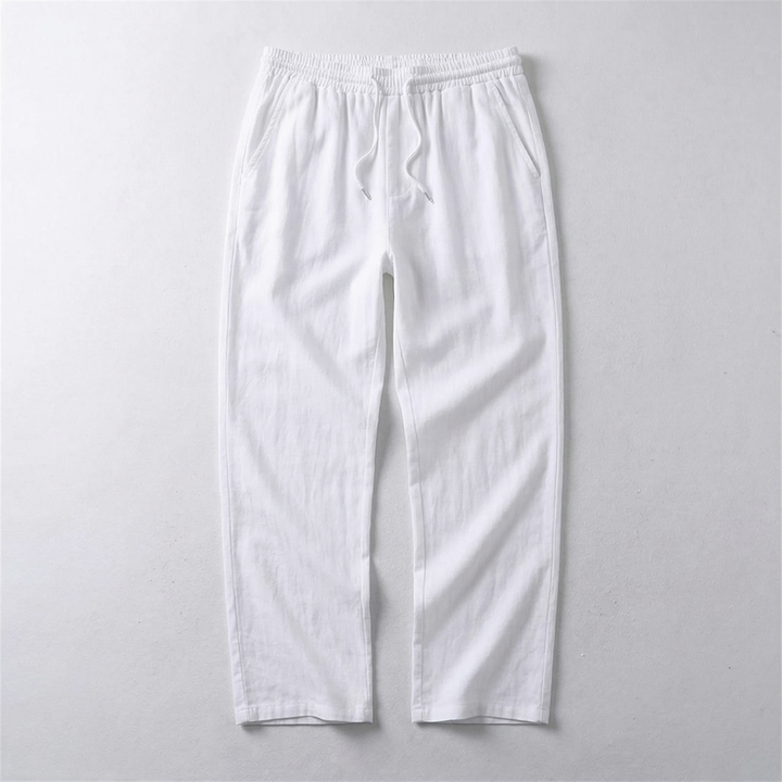Drawstring Linen-Look Pants