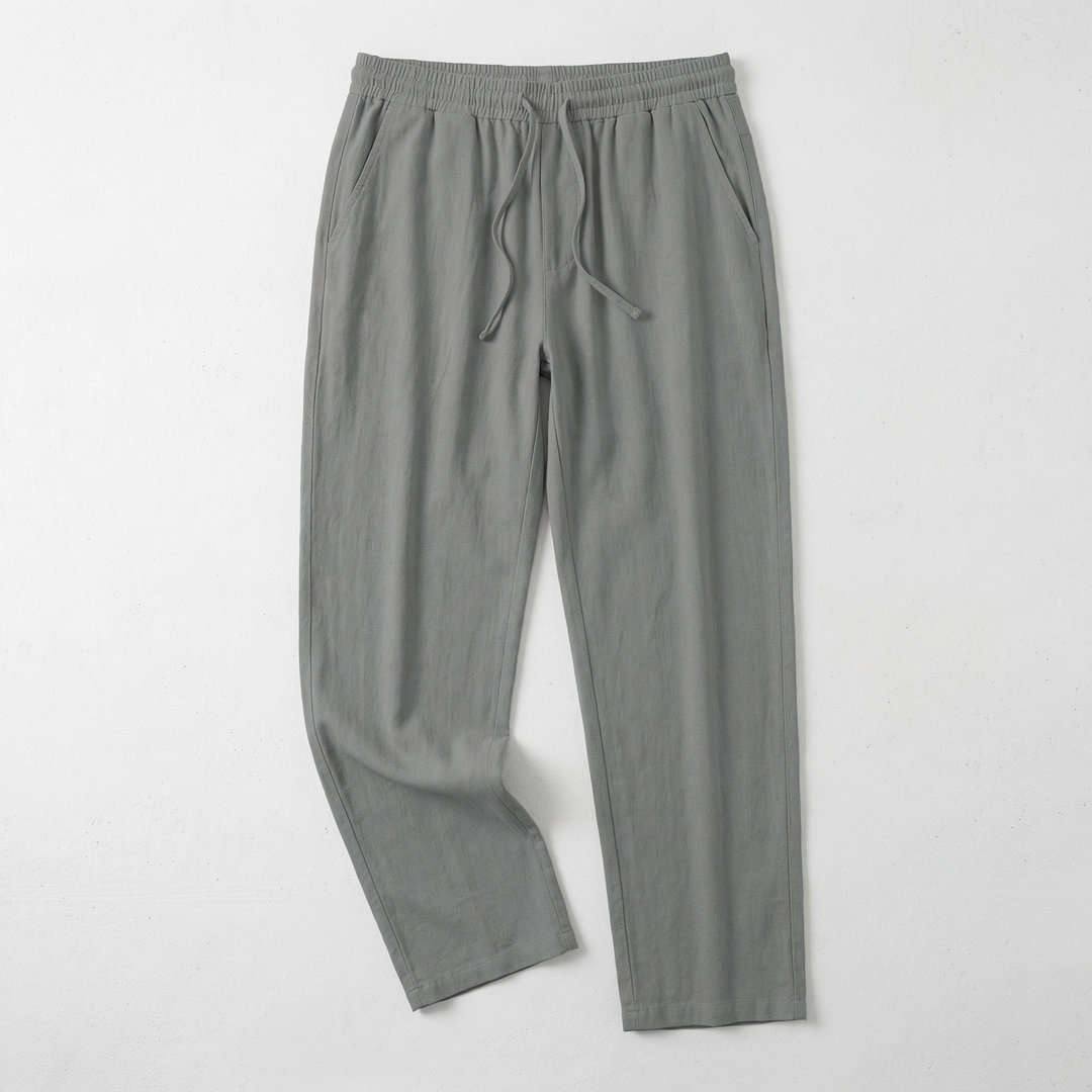 Drawstring Linen-Look Pants