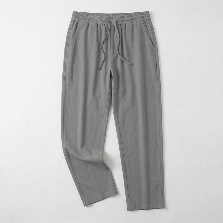 Drawstring Linen-Look Pants