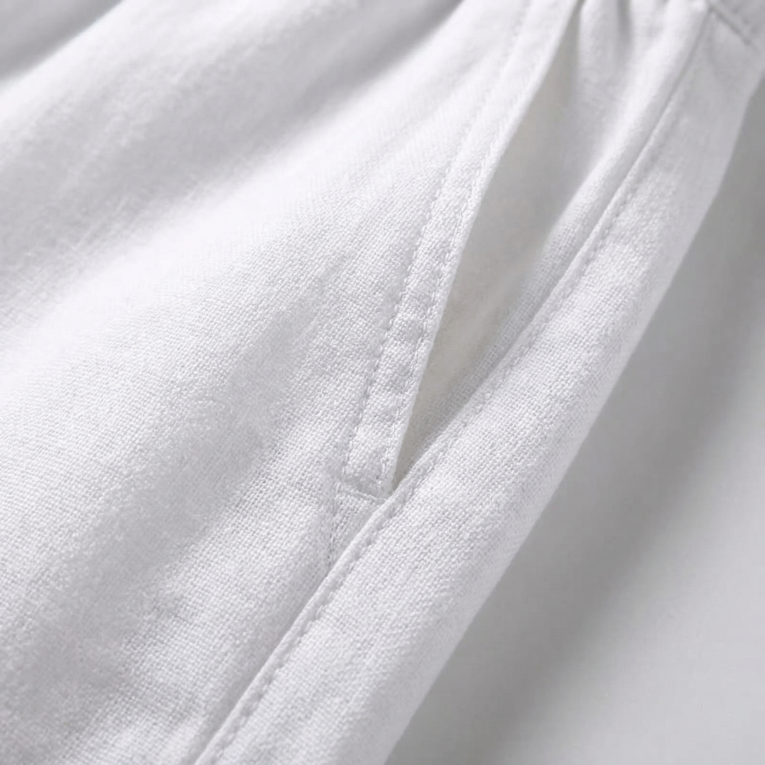 Drawstring Linen-Look Pants