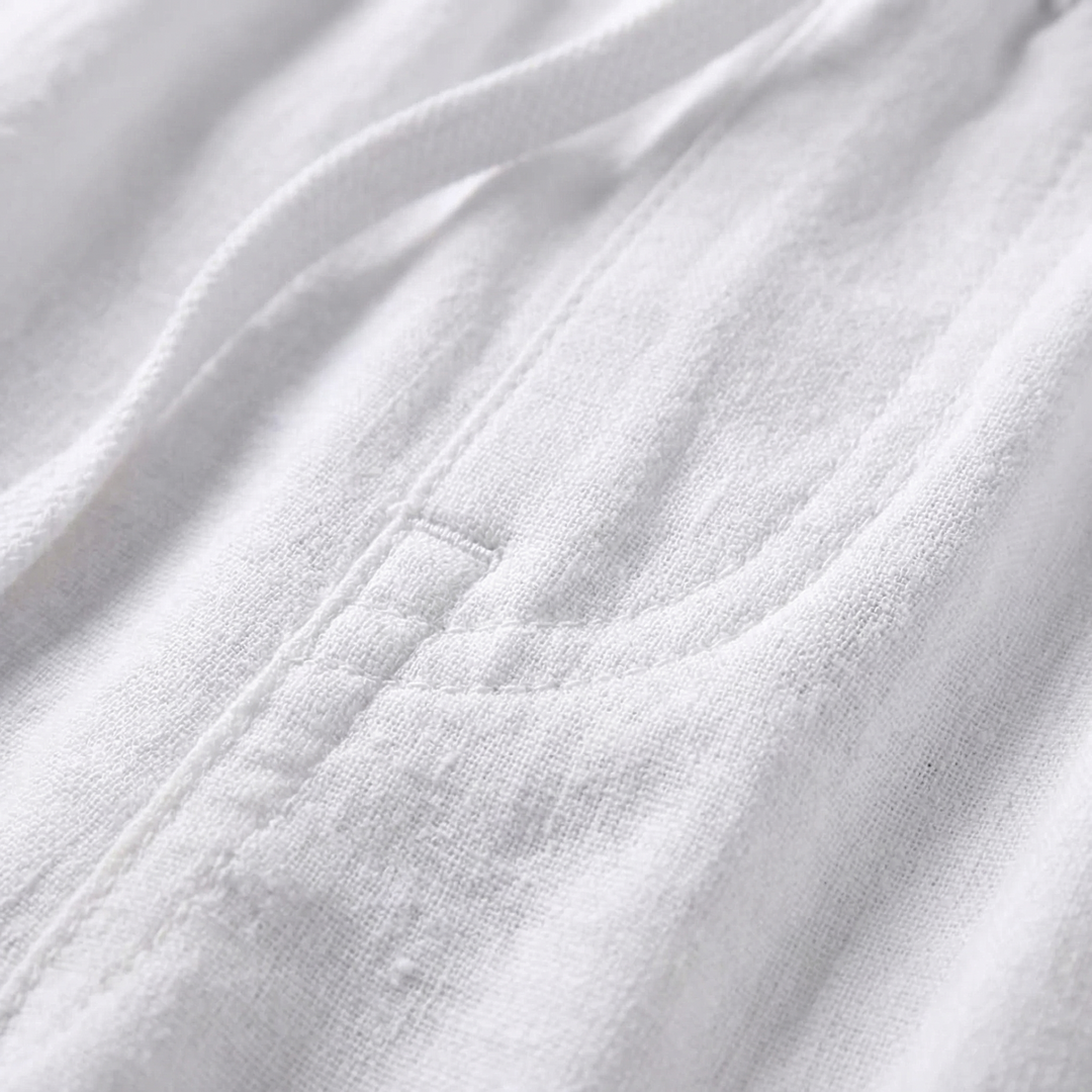 Drawstring Linen-Look Pants