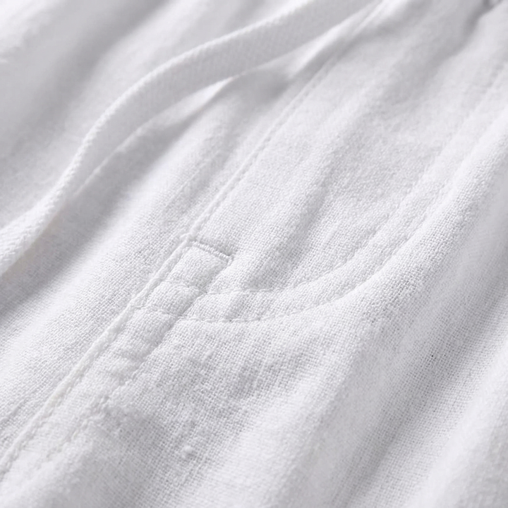 Drawstring Linen-Look Pants