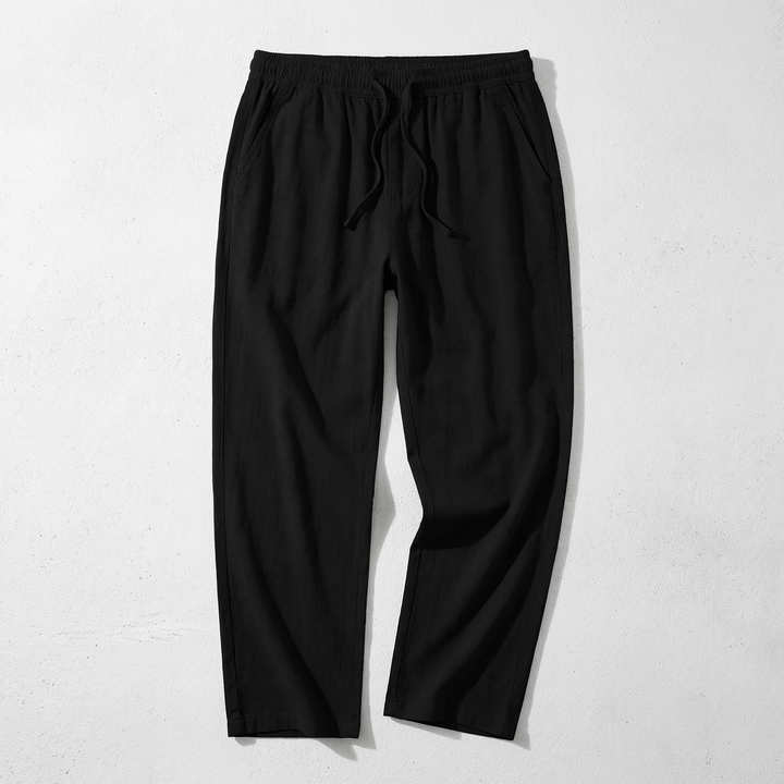 Drawstring Linen-Look Pants