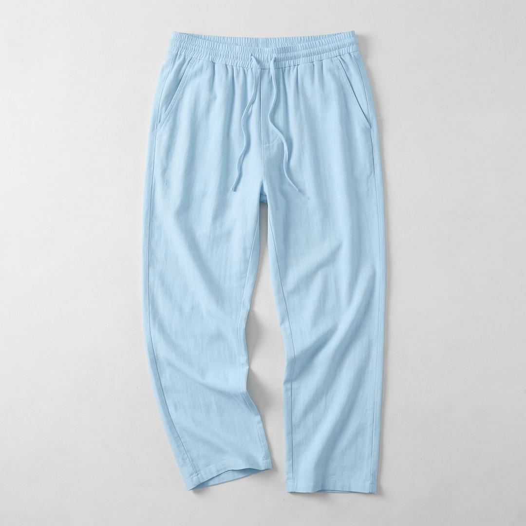 Drawstring Linen-Look Pants