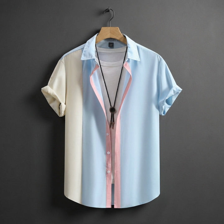Color-Block Short Sleeve Shirt