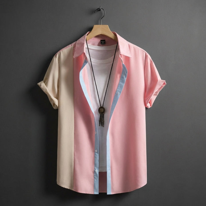 Color-Block Short Sleeve Shirt