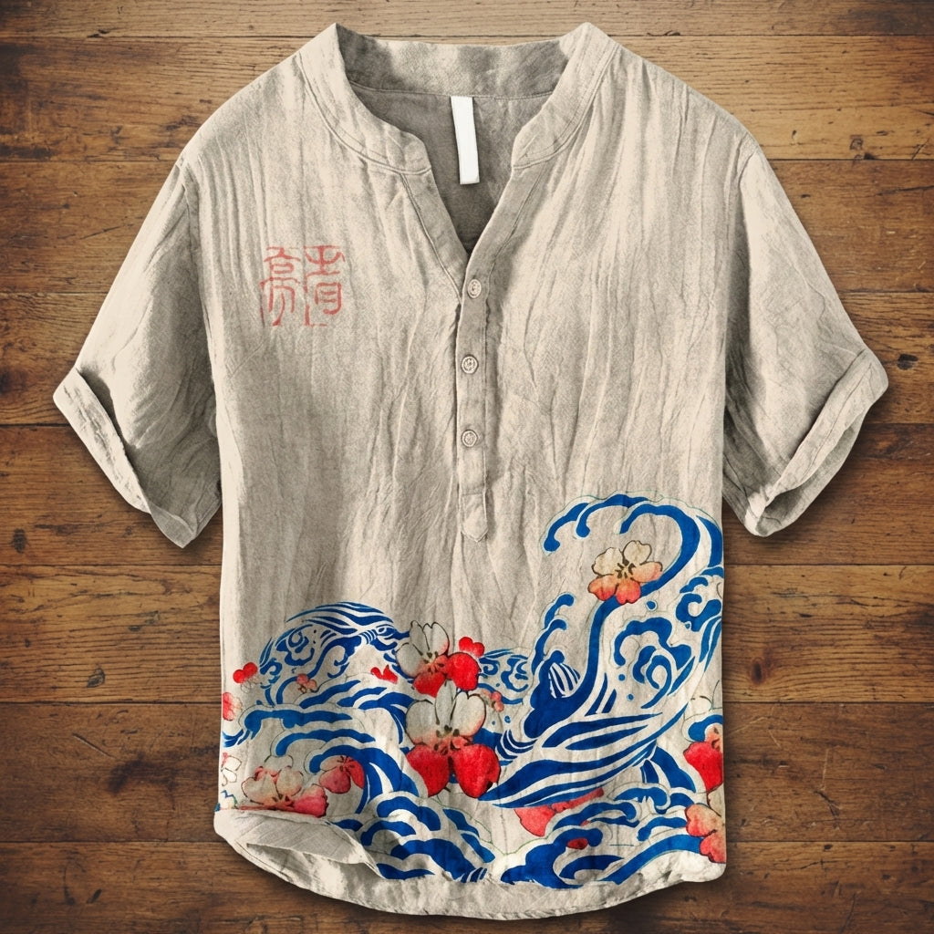 Hawaiian Retro Print Shirt