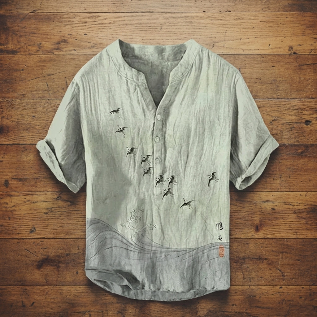Hawaiian Retro Print Shirt