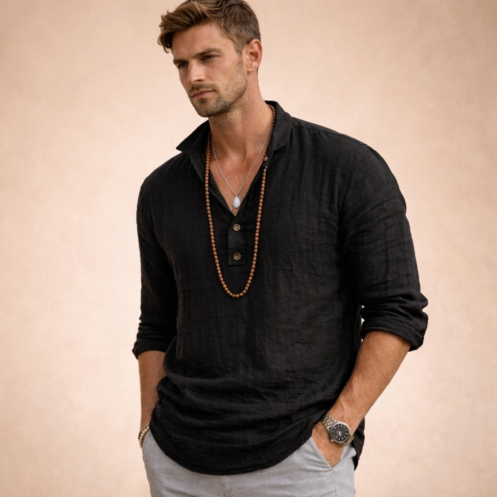 Relaxed Linen-Look Shirt