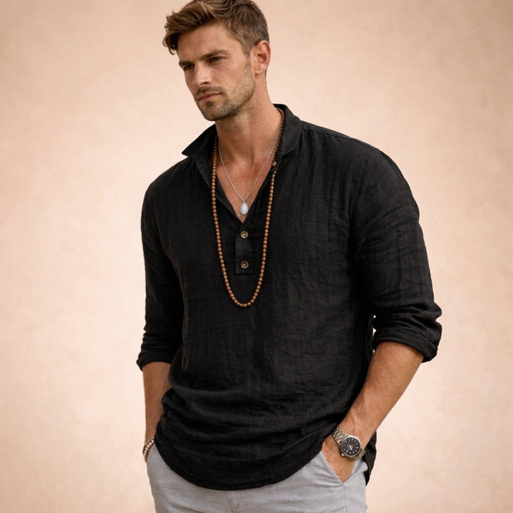 Relaxed Linen-Look Shirt