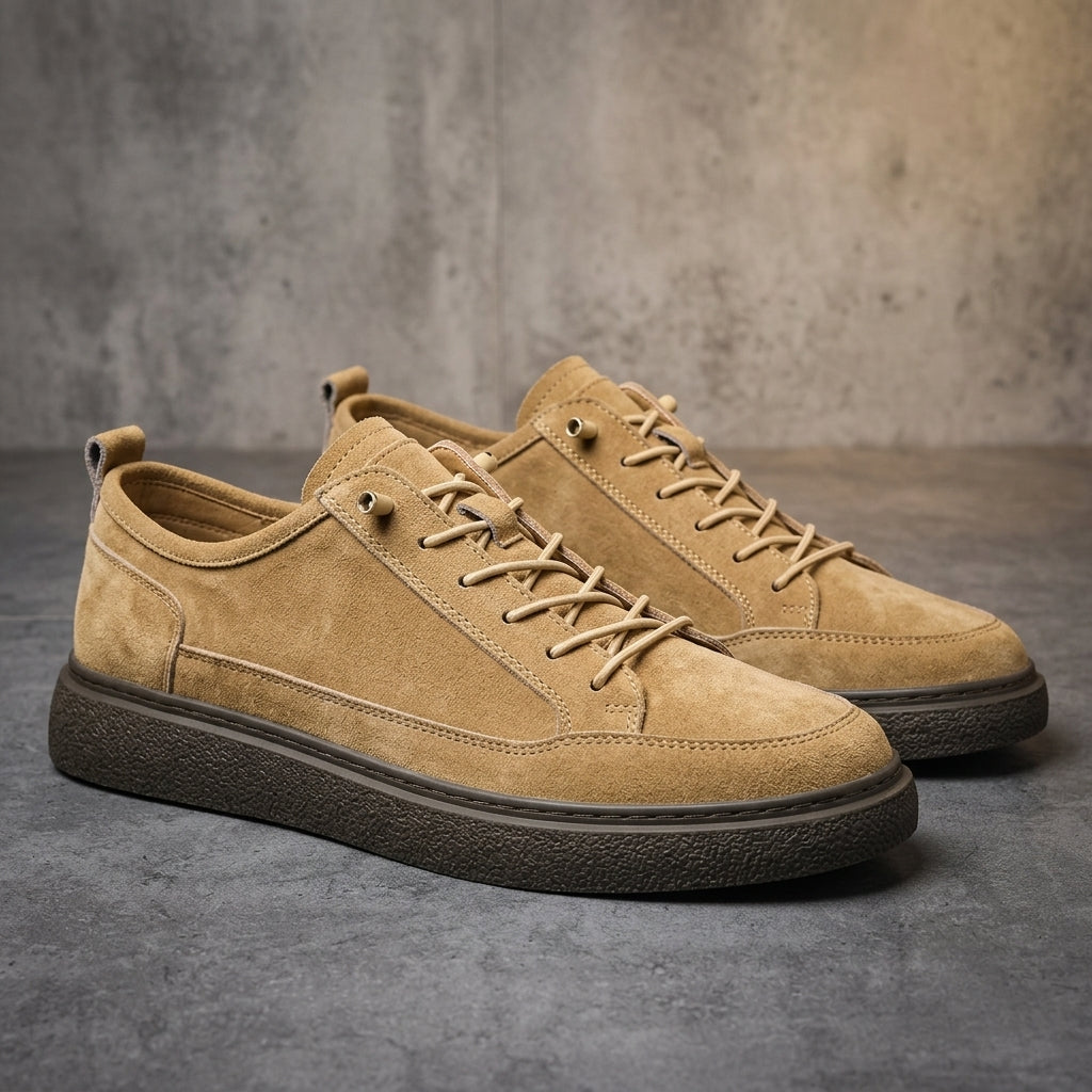 Brushed-Finish Low-Top Sneakers