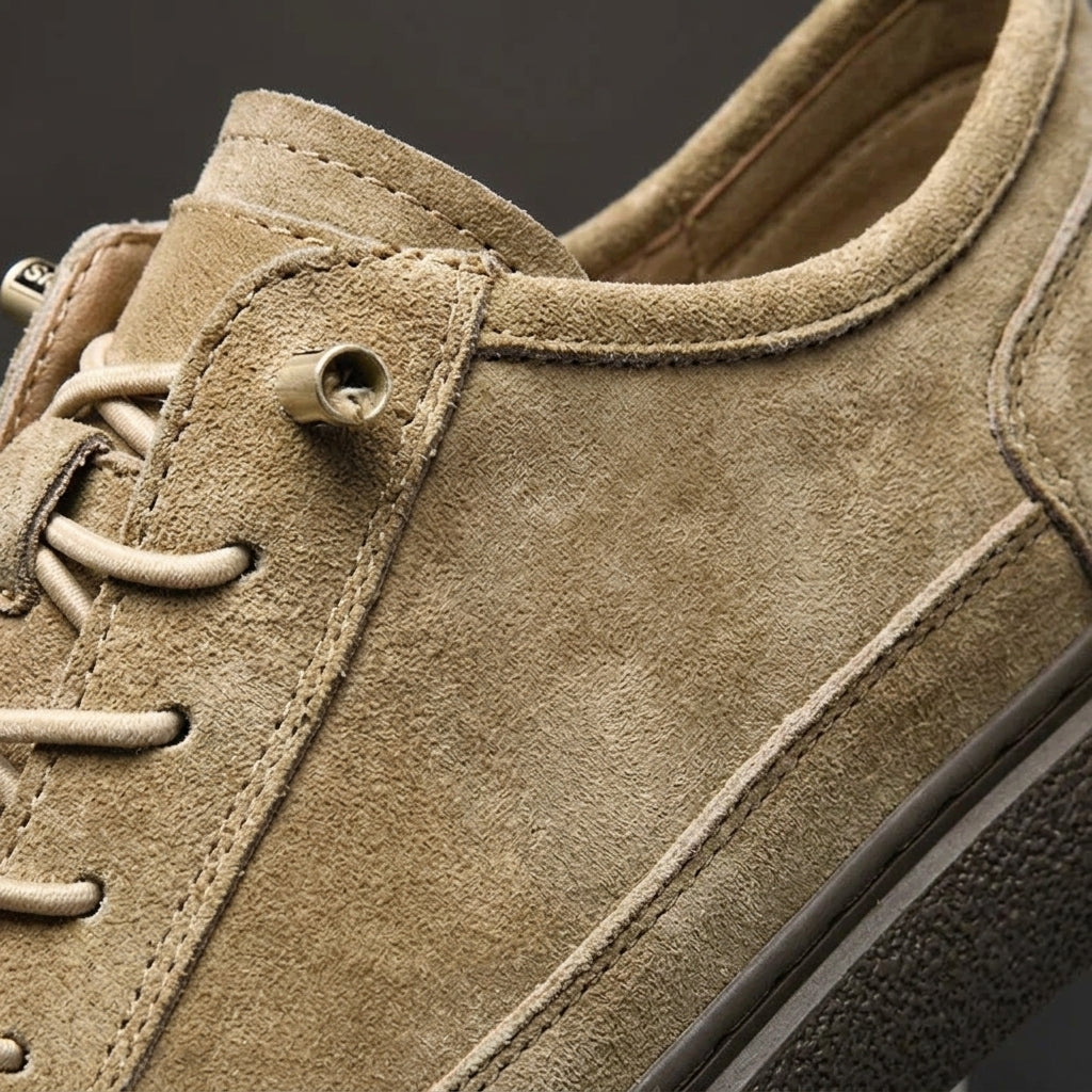 Brushed-Finish Low-Top Sneakers