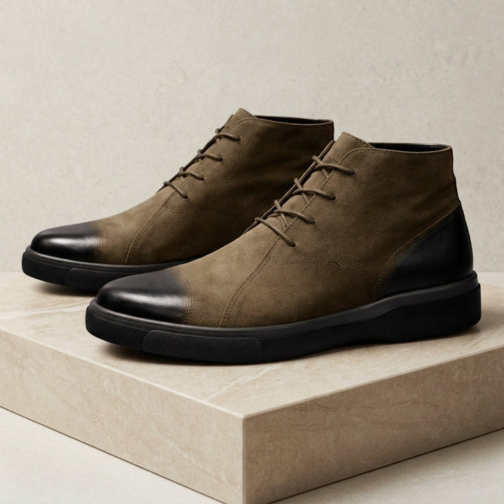 Lace-Up Leather-Look Chukka Boots