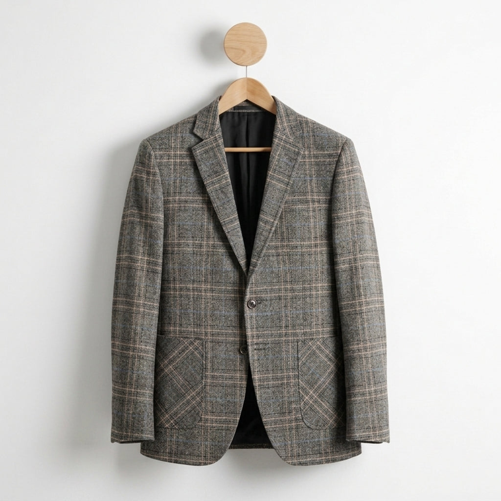 Tailored Herringbone Blazer