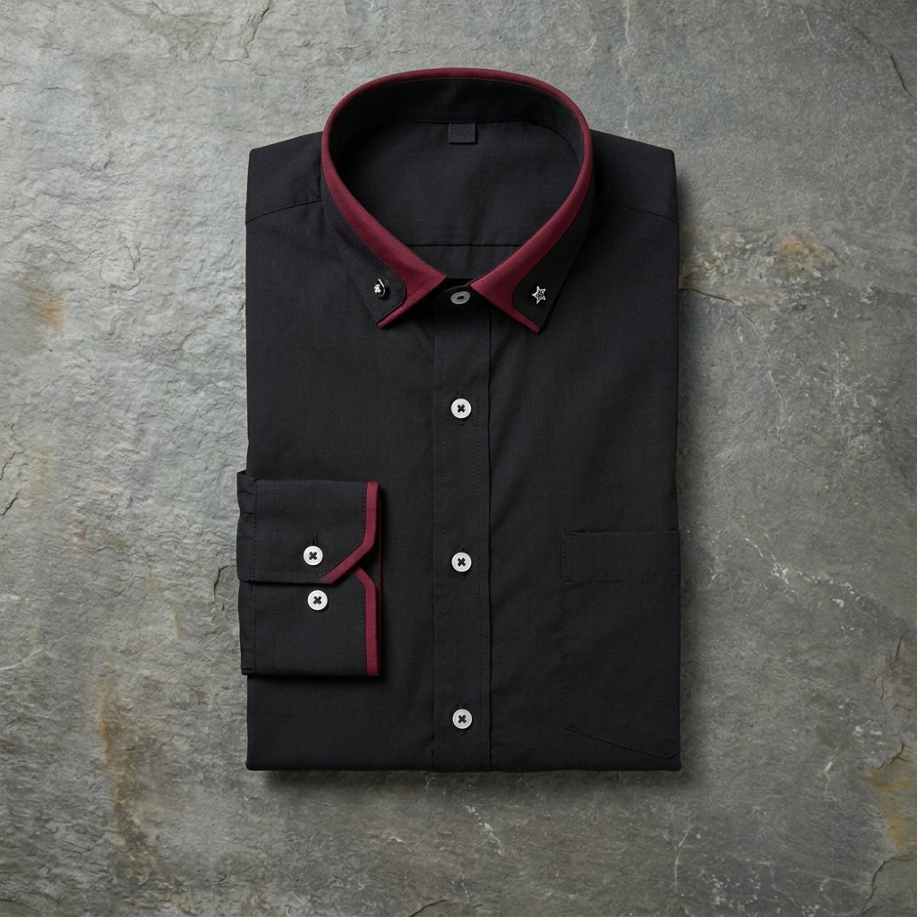 Contrast-Trim Dress Shirt