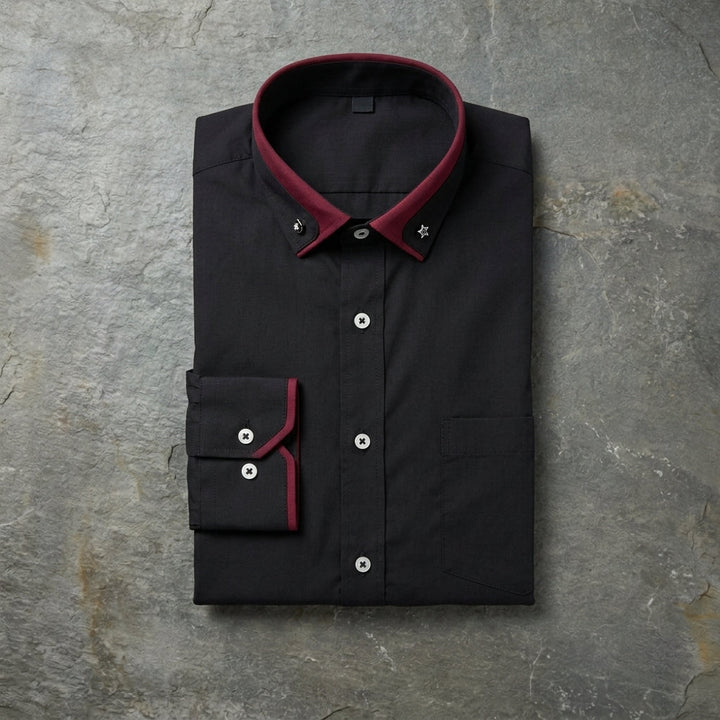 Contrast-Trim Dress Shirt