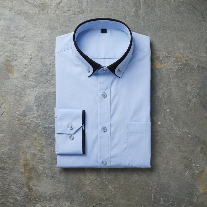 Contrast-Trim Dress Shirt