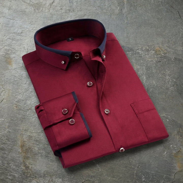 Contrast-Trim Dress Shirt