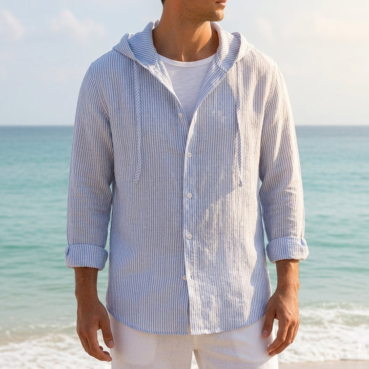 Hooded Cotton-Linen Shirt