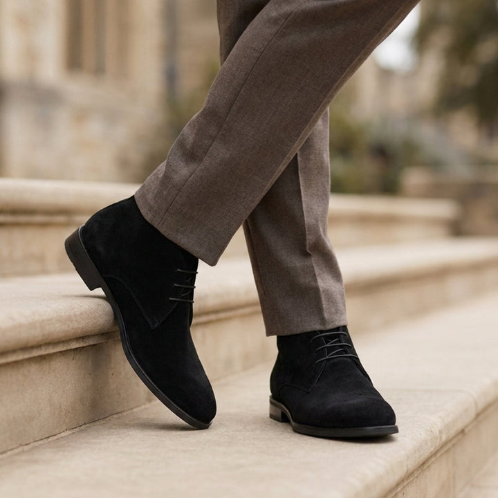 Suede-Look Lace-Up Desert Boots