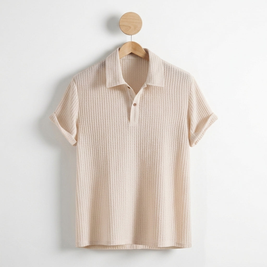 Waffle Knit Polo Shirt
