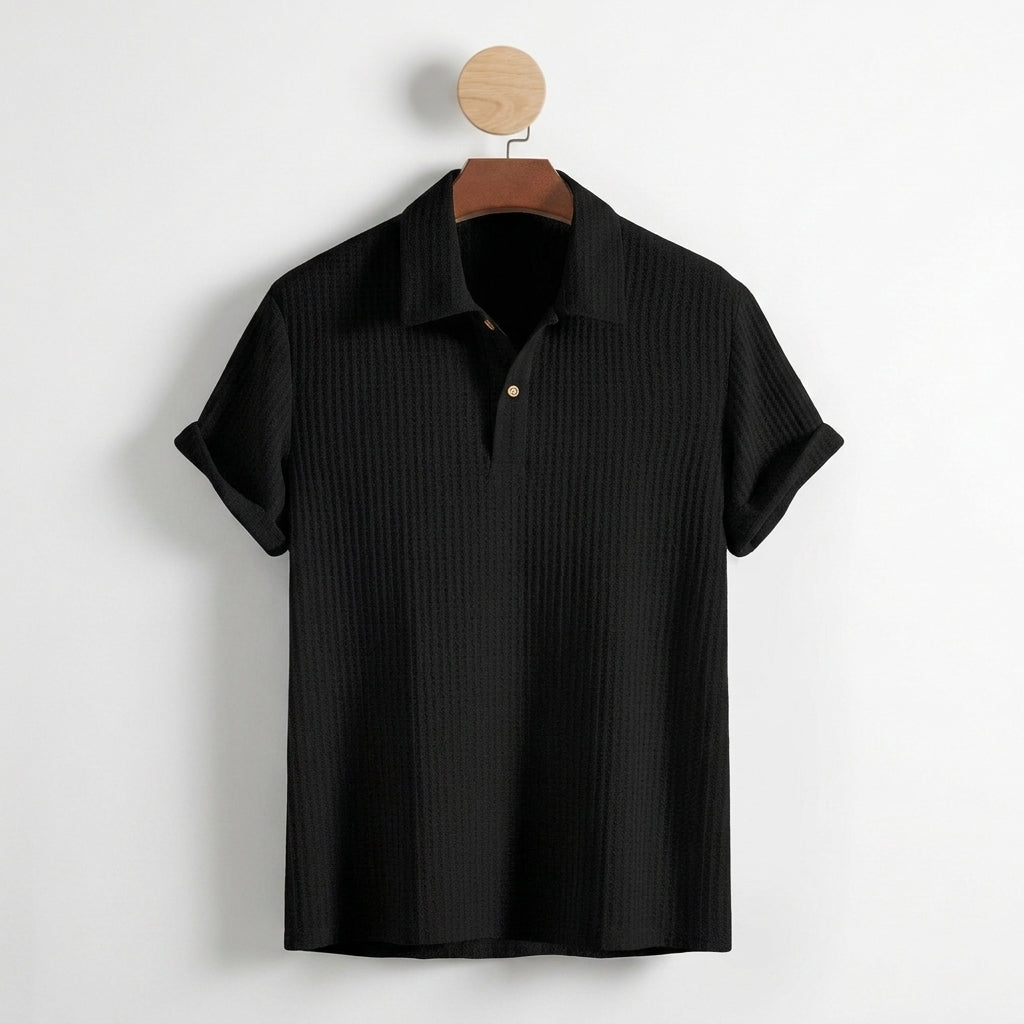 Waffle Knit Polo Shirt
