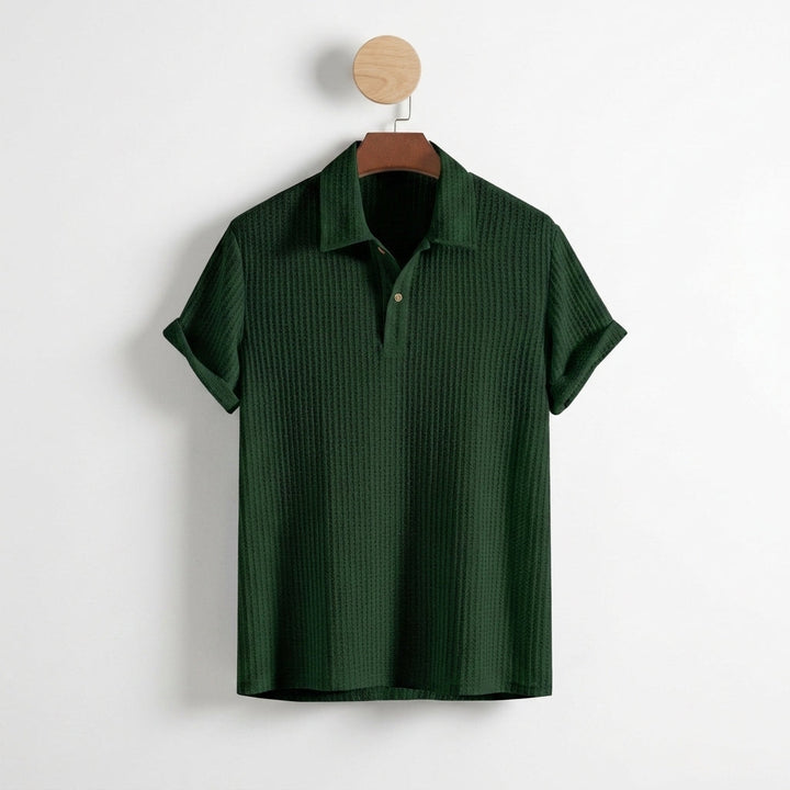 Waffle Knit Polo Shirt