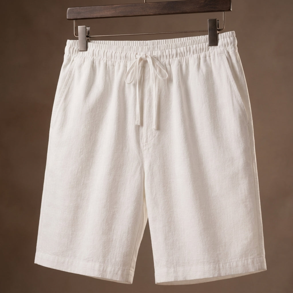 Cotton-Linen-Look Relaxed Shorts