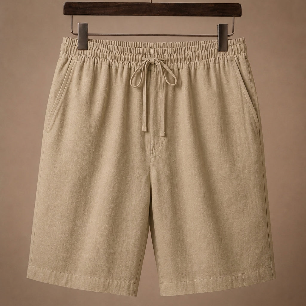 Cotton-Linen-Look Relaxed Shorts