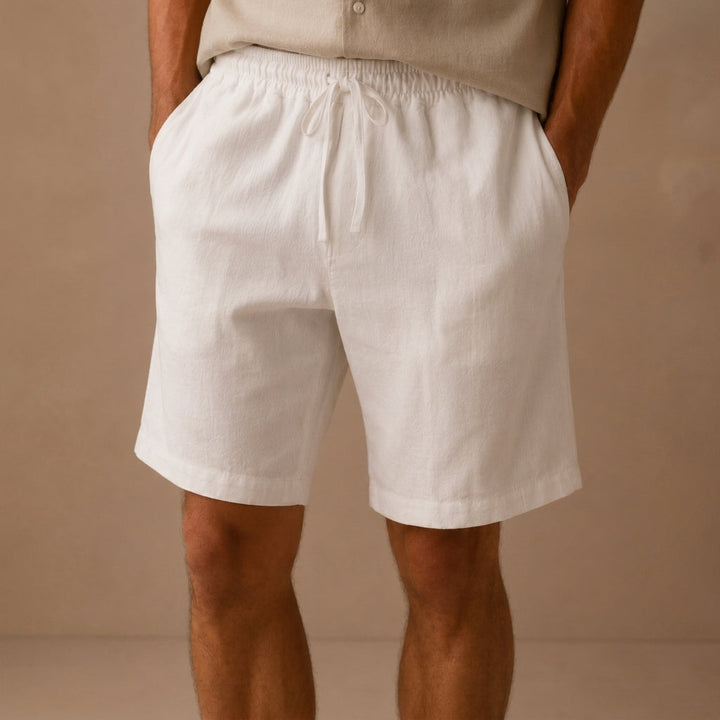 Cotton-Linen-Look Relaxed Shorts