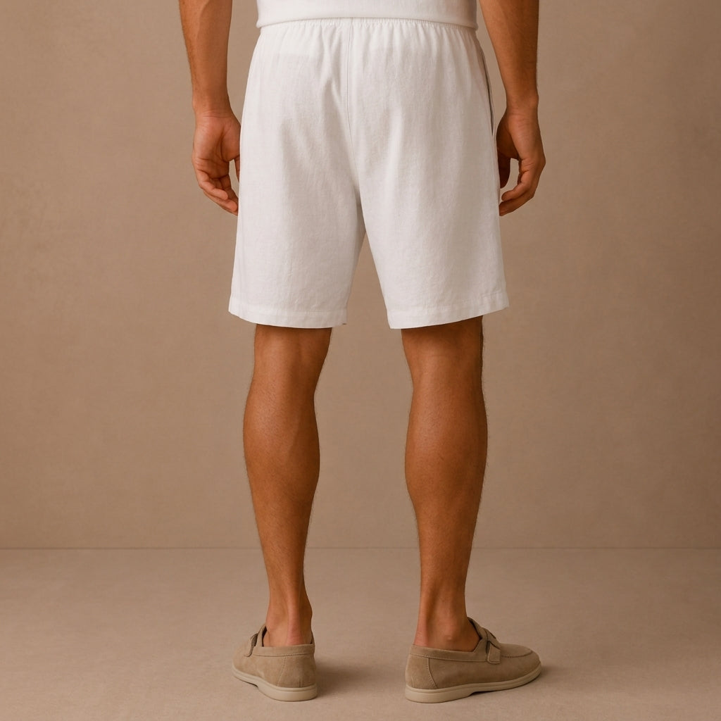 Cotton-Linen-Look Relaxed Shorts